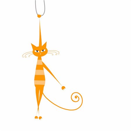 simsearch:400-04393957,k - Funny orange striped cat for your design Photographie de stock - Aubaine LD & Abonnement, Code: 400-04837203