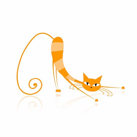 Graceful orange striped cat for your design Stock Photo - Budget Royalty-Free & Subscription, Code: 400-04837213