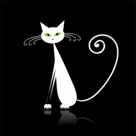 Funny white cat for your design Photographie de stock - Aubaine LD & Abonnement, Code: 400-04837228