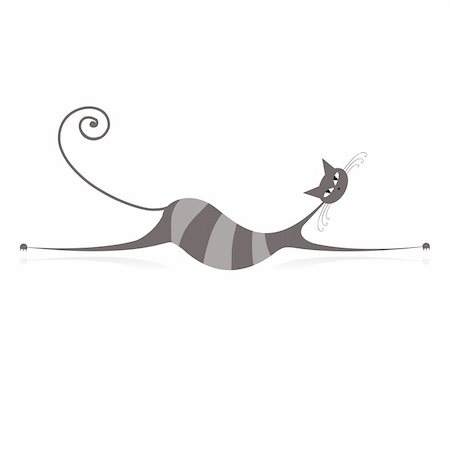 simsearch:400-04299602,k - Graceful grey striped cat for your design Foto de stock - Super Valor sin royalties y Suscripción, Código: 400-04837230