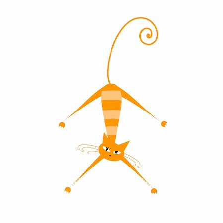 simsearch:400-04334230,k - Funny orange striped cat for your design Foto de stock - Super Valor sin royalties y Suscripción, Código: 400-04837233