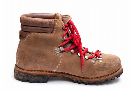 simsearch:862-03289029,k - brown mountain boots isolated on a white background Photographie de stock - Aubaine LD & Abonnement, Code: 400-04837324