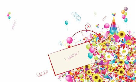 fall floral backgrounds - Happy holiday, funny background with balloons for your design Stock Photo - Budget Royalty-Free & Subscription, Code: 400-04837335