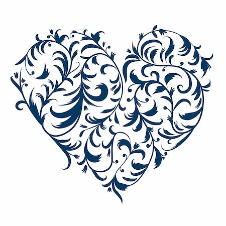 simsearch:400-04345175,k - Floral ornament heart shape for your design Photographie de stock - Aubaine LD & Abonnement, Code: 400-04837331