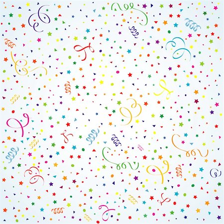 red and yellow confetti - Birthday background with streamer and confetti, element for design, vector illustration Foto de stock - Super Valor sin royalties y Suscripción, Código: 400-04837580