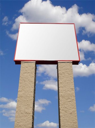 simsearch:400-05320691,k - Store advertising sign in stone over cloudy sky, isolated with clipping path Stockbilder - Microstock & Abonnement, Bildnummer: 400-04837593
