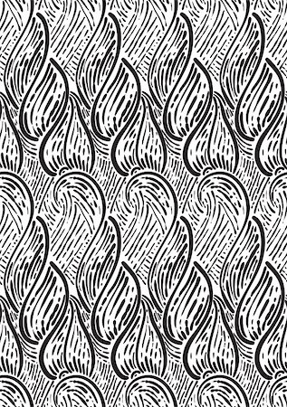 scrollwork - vector seamless monochrome pattern with abstract leaves, clipping masks Photographie de stock - Aubaine LD & Abonnement, Code: 400-04837626