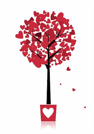 simsearch:400-05902207,k - Tree of love in pot for your design Stock Photo - Budget Royalty-Free & Subscription, Code: 400-04837668