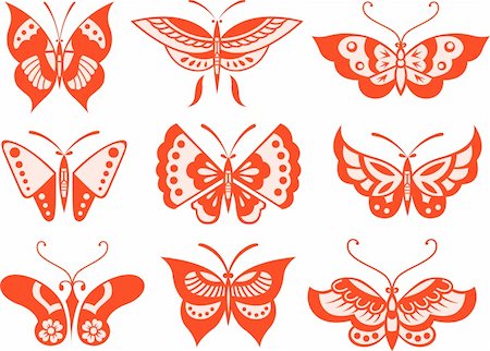 stencil - butterfly illustration Foto de stock - Super Valor sin royalties y Suscripción, Código: 400-04837893