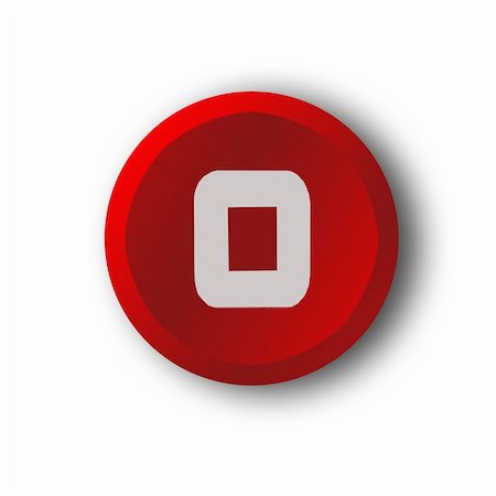 stocker (artist) - Zero in the red button Fotografie stock - Microstock e Abbonamento, Codice: 400-04838041