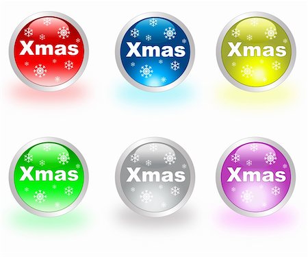 stocker (artist) - Set of Christmas buttons on a white background Fotografie stock - Microstock e Abbonamento, Codice: 400-04838067