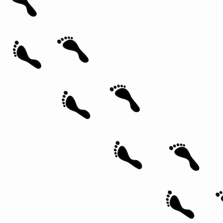 stocker (artist) - Black traces of bare feet up and down Fotografie stock - Microstock e Abbonamento, Codice: 400-04838068