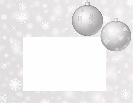 stocker (artist) - The isolated christmas card with snow and spheres Fotografie stock - Microstock e Abbonamento, Codice: 400-04838072