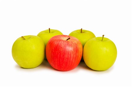 simsearch:400-04243170,k - Stand out from crowd concept with apples isolated on white Stock Photo - Budget Royalty-Free & Subscription, Code: 400-04838154