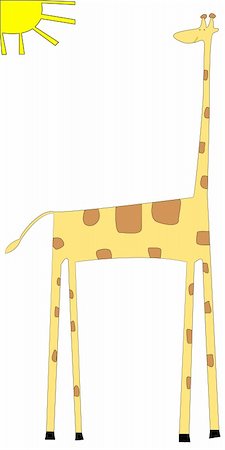Cartoon of giraffe isolated on white background, vector art illustration  See more animal drawings in my gallery Stock Photo - Budget Royalty-Free & Subscription, Code: 400-04838184