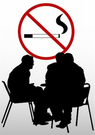 stop sign smoke - Vector drawing people in cafes and prohibitory sign Stock Photo - Budget Royalty-Free & Subscription, Code: 400-04838190
