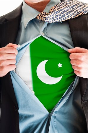 Business man showing Pakistan  flag shirt Stock Photo - Budget Royalty-Free & Subscription, Code: 400-04838229