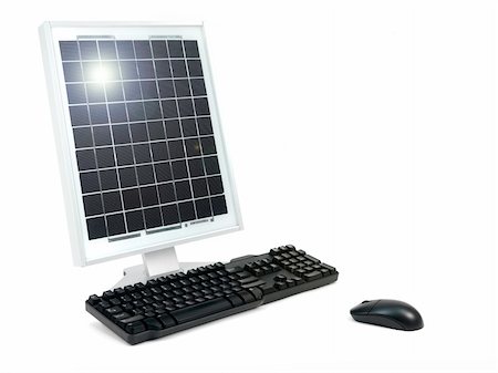 simsearch:400-04841410,k - A solar panel desktop computer isolated against a white background Stock Photo - Budget Royalty-Free & Subscription, Code: 400-04838273