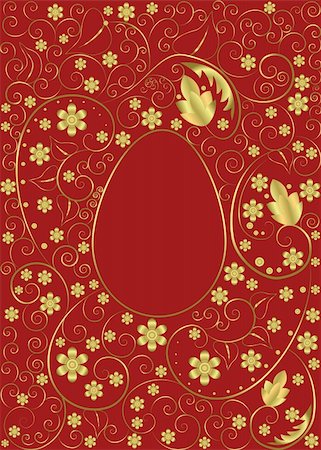elegant swirl vector accents - Easter background with floral elements Foto de stock - Super Valor sin royalties y Suscripción, Código: 400-04839079