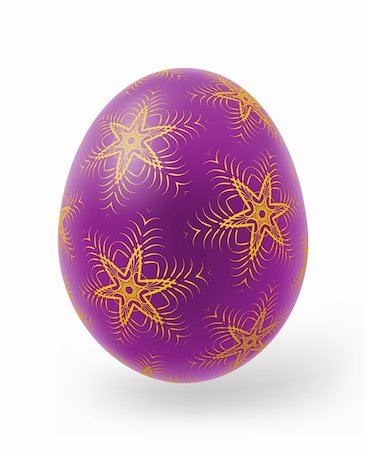 painted happy flowers - Easter eggs with decor elements on a white background Stock Photo - Budget Royalty-Free & Subscription, Code: 400-04839109
