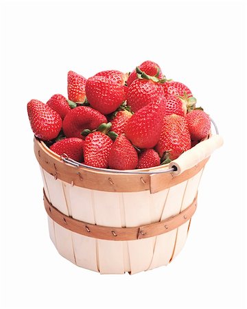 simsearch:400-04277002,k - fresh sweet strawberries in basket isolated on white background Stock Photo - Budget Royalty-Free & Subscription, Code: 400-04839128