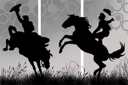 pictures of country boys riding horses - Illustration of a cowboy riding his horse Stock Photo - Budget Royalty-Free & Subscription, Code: 400-04839395