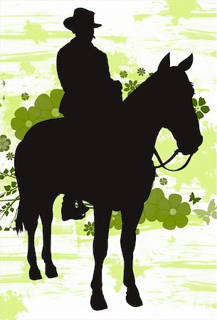 pakmor2011 (artist) - Illustration of a cowboy riding his horse Foto de stock - Royalty-Free Super Valor e Assinatura, Número: 400-04839396