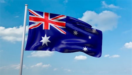 simsearch:400-03969085,k - An image of the Australian flag in the blue sky Photographie de stock - Aubaine LD & Abonnement, Code: 400-04839547
