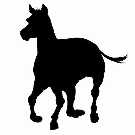 horse silhouette isolated on white background, abstract art illustration Stock Photo - Budget Royalty-Free & Subscription, Code: 400-04839768