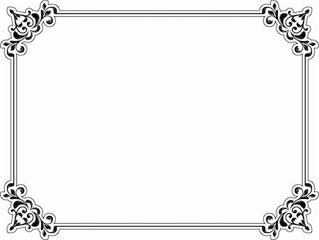 simsearch:400-04747052,k - Decorative floral border in black on a white background Stock Photo - Budget Royalty-Free & Subscription, Code: 400-04839845