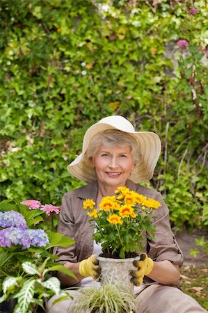 simsearch:400-05314664,k - Retired woman working in the garden Stock Photo - Budget Royalty-Free & Subscription, Code: 400-04830307