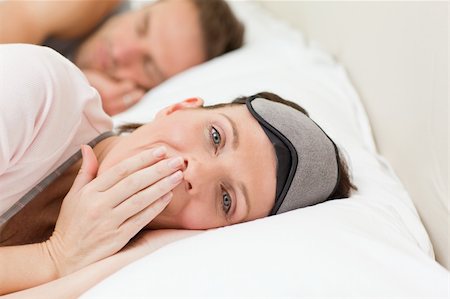 Lovely couple lying down in their bed Stock Photo - Budget Royalty-Free & Subscription, Code: 400-04830801