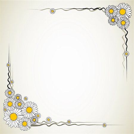 Vector flower frame (daisy on a light background) Photographie de stock - Aubaine LD & Abonnement, Code: 400-04831090