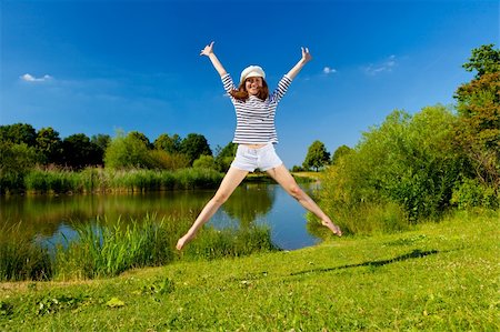young blonde woman exercising outdoor in summer Stock Photo - Budget Royalty-Free & Subscription, Code: 400-04831355