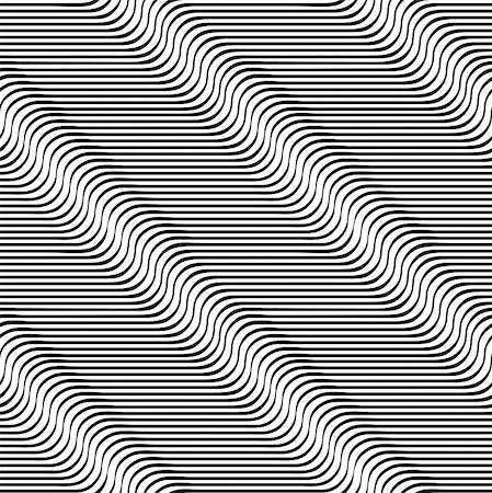 Wavy lines seamless pattern. Waves optical illusion vector background. Stock Photo - Budget Royalty-Free & Subscription, Code: 400-04831682