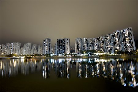 suburb house at night - Hong Kong public housing apartment block Stock Photo - Budget Royalty-Free & Subscription, Code: 400-04831762