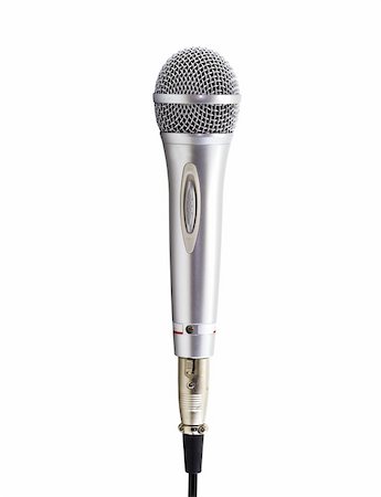 simsearch:400-05179483,k - Silver microphone in white Stock Photo - Budget Royalty-Free & Subscription, Code: 400-04831867