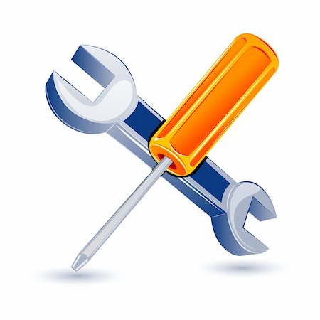 simsearch:400-08734195,k - illustration of screwdriver with spanner with isolated background Foto de stock - Royalty-Free Super Valor e Assinatura, Número: 400-04831863