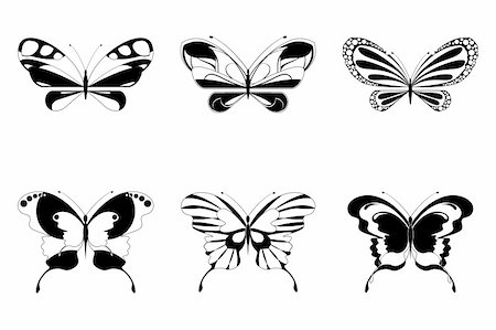 simsearch:400-04513601,k - illustration of set of butterfly on white background Fotografie stock - Microstock e Abbonamento, Codice: 400-04831875