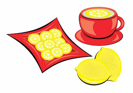 simsearch:400-08186432,k - Tea with lemon in mug on white background. Stock Photo - Budget Royalty-Free & Subscription, Code: 400-04832004