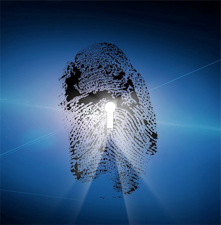 simsearch:400-04982603,k - Finger Print with Keyhole Stock Photo - Budget Royalty-Free & Subscription, Code: 400-04832061