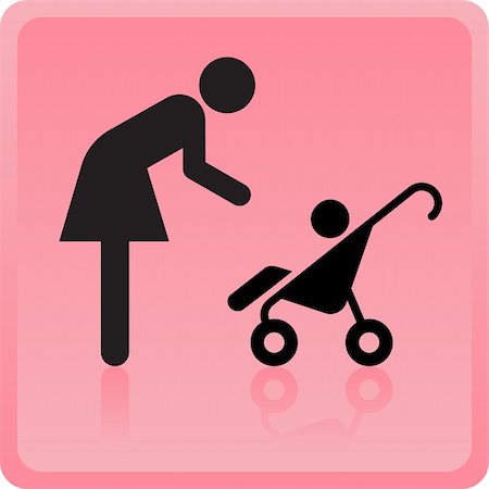 Vector  Woman icon with children Stock Photo - Budget Royalty-Free & Subscription, Code: 400-04832154