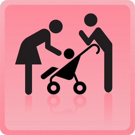 Vector Man & Woman icon with children Stock Photo - Budget Royalty-Free & Subscription, Code: 400-04832169