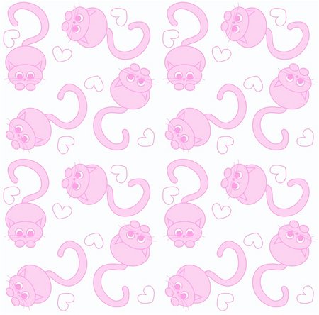 simsearch:400-05875966,k - seamless cat pattern in pink and white colours Foto de stock - Super Valor sin royalties y Suscripción, Código: 400-04832327