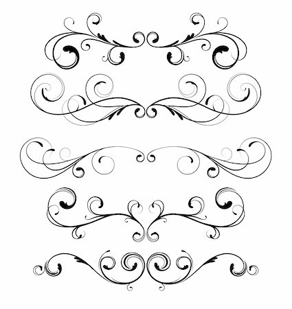 frame vector ornate - Vector set of floral decorative ornament page rules Stock Photo - Budget Royalty-Free & Subscription, Code: 400-04832459