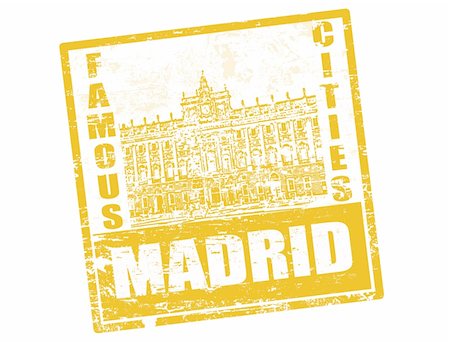 Grunge rubber stamp with the Royal Palace shape and the word Madrid written inside Stock Photo - Budget Royalty-Free & Subscription, Code: 400-04832602