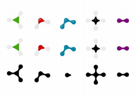 Group of simple molecules with atoms template. Foto de stock - Super Valor sin royalties y Suscripción, Código: 400-04832778