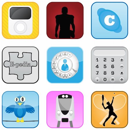 Set Of Icons For Mobile Phones And Web Apps Stock Photo - Budget Royalty-Free & Subscription, Code: 400-04833253