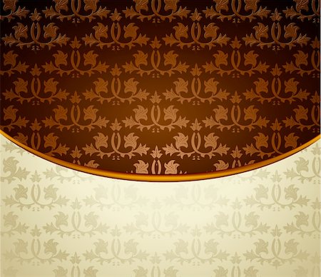 simsearch:400-04800290,k - Vintage gold ornament. Vector brown invitation illustration Photographie de stock - Aubaine LD & Abonnement, Code: 400-04833269