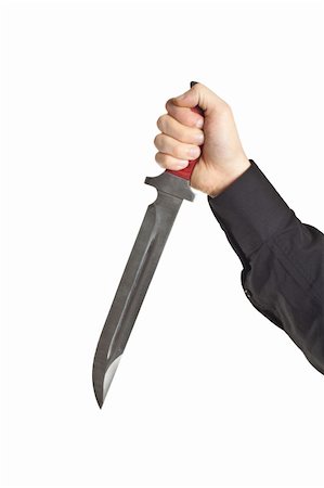 man holding knife isolated on white background Stock Photo - Budget Royalty-Free & Subscription, Code: 400-04833456